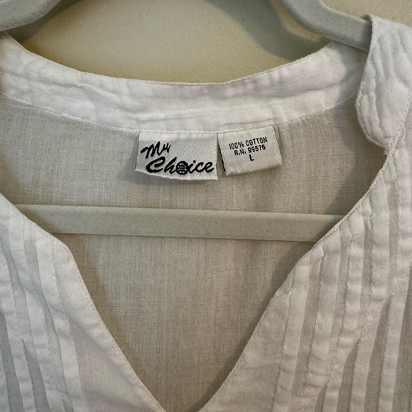 Vintage, Mr Choice Sheer White Pintuck Tunic - Picture 2 of 7